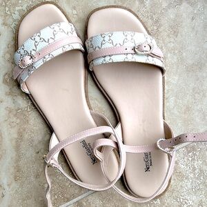 Italian leather sandals with crystal buckles. Worn 2x. Bought in Milan.